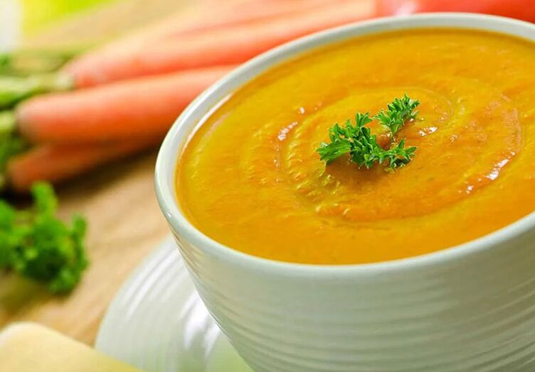 Vegetable puree soup in the diet for gout