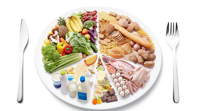 Distribution of food consumption in type 2 diabetes mellitus