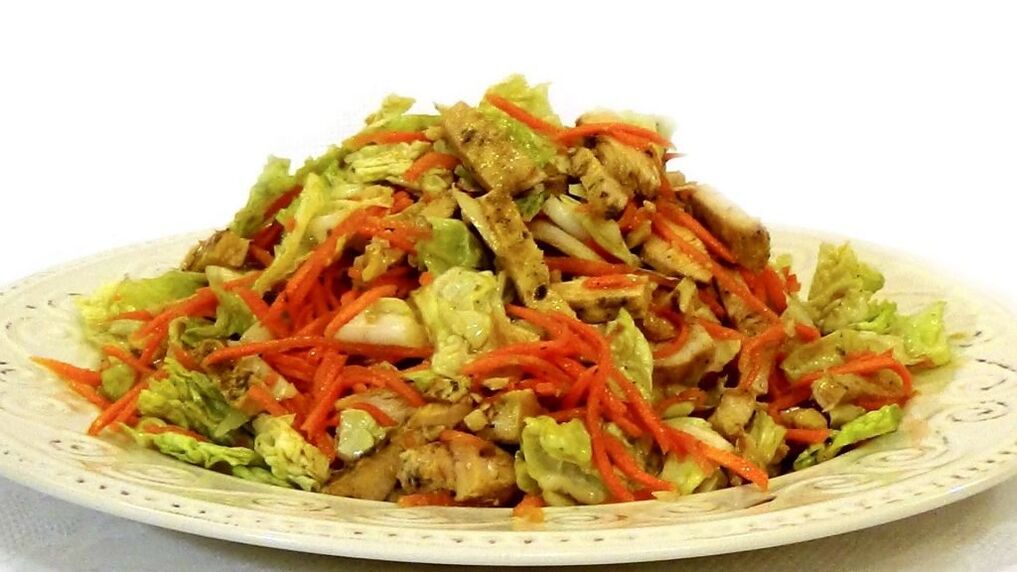 At the last stage of Stabilization of the Dukan diet, you can treat yourself to chicken salad